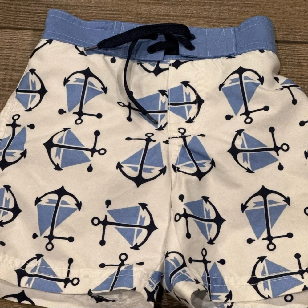 Janie and Jack swim shorts size 12-18 months Anchor Sailboat